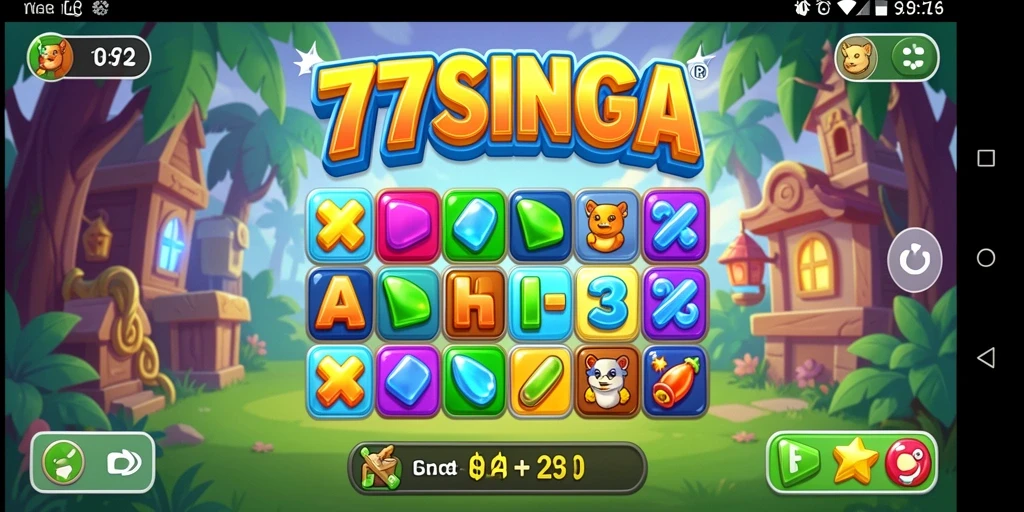 Tampilan gameplay 77SINGA menunjukkan momen mendebarkan dalam mencocokkan item.