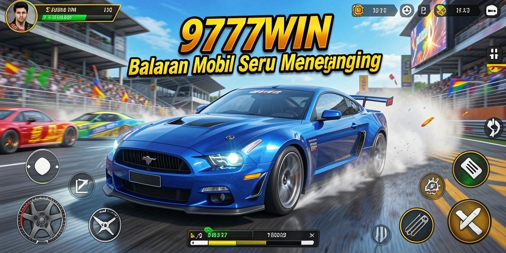 Gameplay menegangkan 9777WIN yang menunjukkan balapan mobil.