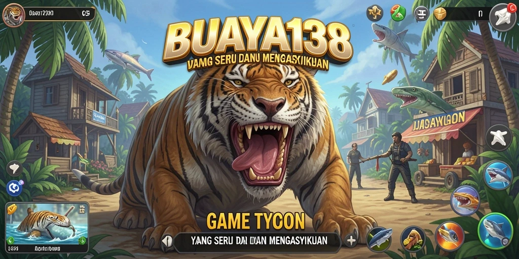 Screenshot gameplay BUAYA138 menunjukkan manajemen bisnis yang dinamis dan seru.