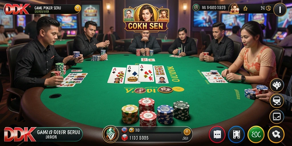 Gameplay seru DKK dengan grafik menawan dan pengalaman Poker nyata.