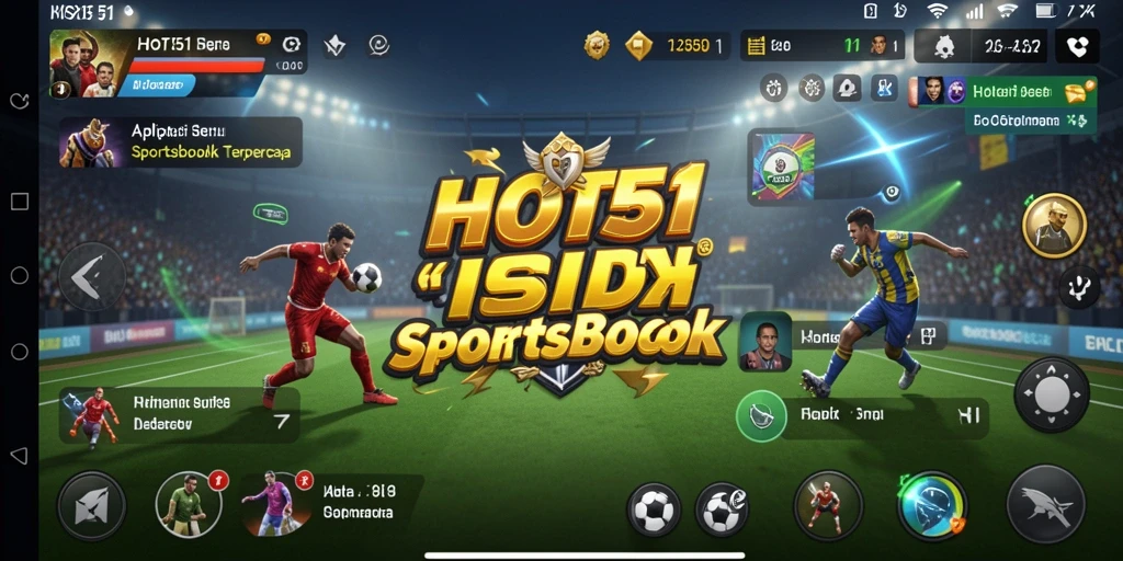 Tampilan menarik dari aplikasi HOT51 dengan berbagai pilihan taruhan Sportsbook.