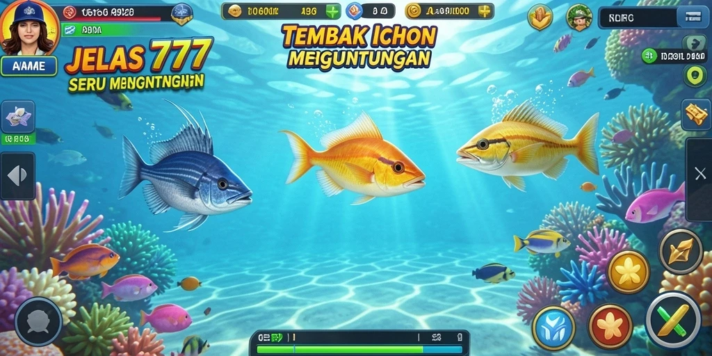 Tangkapan layar gameplay JELAS777 dengan aksi tembak ikan yang seru.