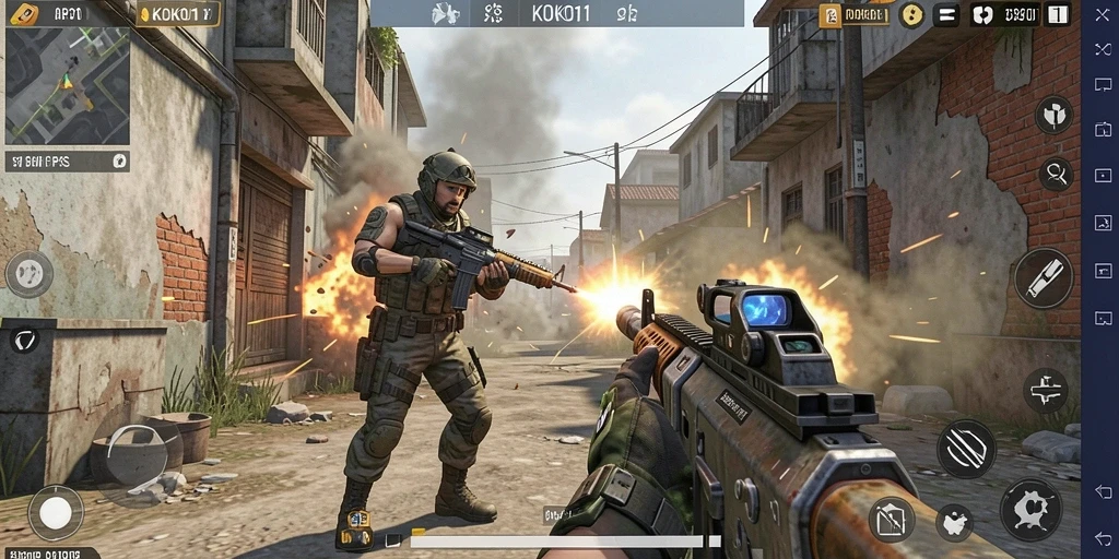Gameplay seru dan kompetitif di KOKO11, menunjukkan ketegangan pertempuran FPS.