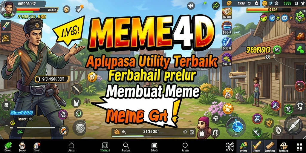 Tampilan aplikasi MEME4D saat membuat meme yang lucu dan menarik.