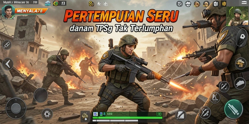 Tampilan menegangkan dalam pertempuran game TPS MENYALA78.