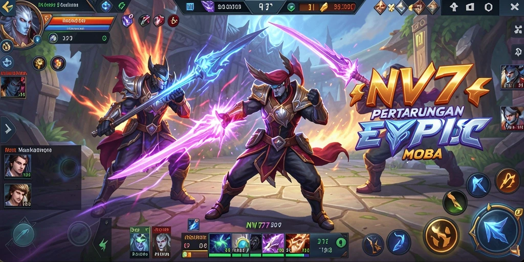 Tampilan gameplay seru di NV77 dengan pertarungan tim.
