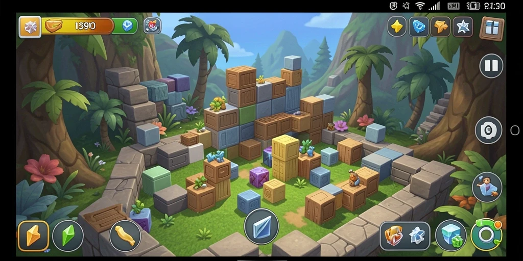 Gameplay S80 yang penuh warna dan menantang di setiap level.