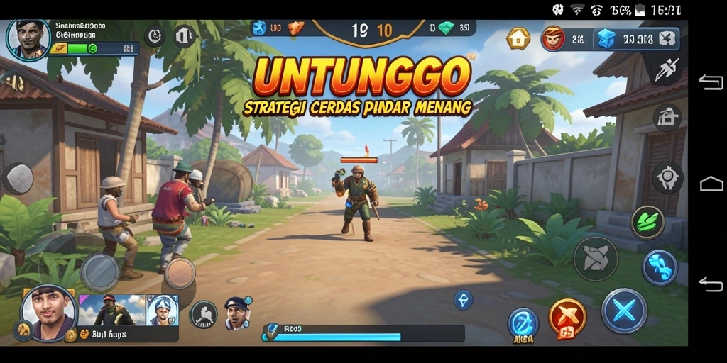 Tampilan gameplay strategis yang mendebarkan dalam UNTUNGGO.
